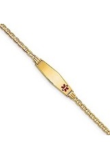 pretty 14k yellow gold medical soft baby id bracelet